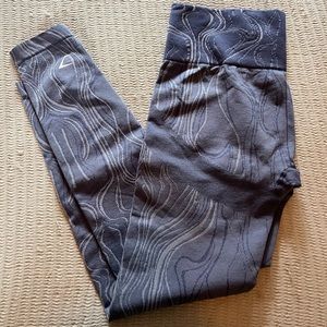 Gymshark leggings, light blue with unique swirl pattern